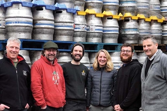 Teams from both Castle Rock and Nottinghamshire Wildlife Trust at the special beer brew day