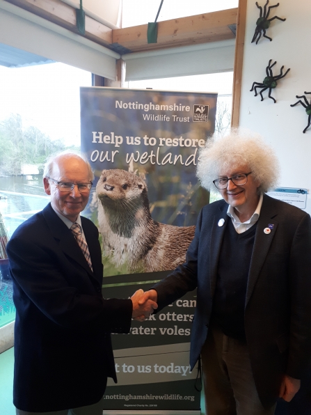 Sir Martyn Poliakoff and Ian Johnston at Attenborough Nature Reserve