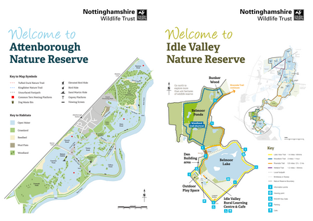 Maps of Attenborough and Idle Valley Nature Reserves