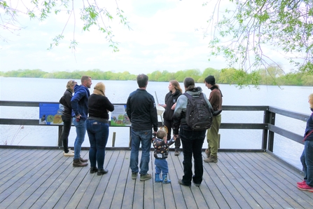 Capital One Staff and their familes enjoying a recent pond dipping session on the new platform