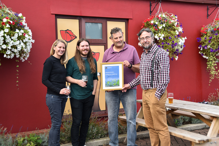 Presenting Castle Rock Brewery with their certificate August 2022
