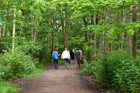 Participants of the weekly wellness walk at Idle Valley