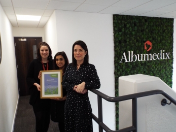 Albumedix Business Partnerships certificate presentation April 2020