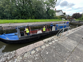 People on canal boat