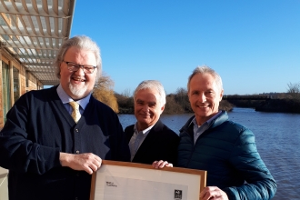 Rob Fittzsimons from Nottinghamshire Wildlife Trust with, Ian Southcott and Peter Smeaton from CEMEX