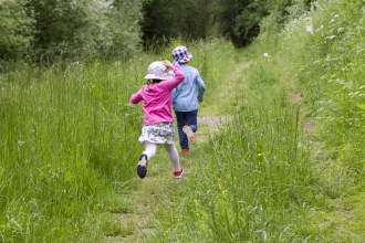Running to find the wildlife on a nature reserve