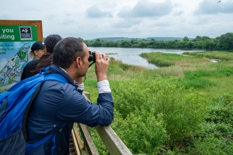 Birdwatching from Attenborough Nature Reserve's Tower Hide