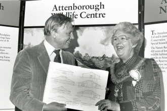 Sir David Attenborough at Attenborough Nature Reserve 1988