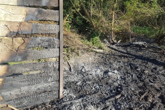 Attenborough Nature Reserve viewing screen fire damage 2020