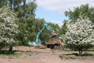 Soil clearance at Rainworth Heath NR habitat restoration