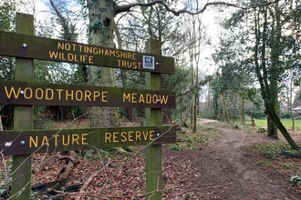 Sign at the entrance to Woodthorpe Meadow Nature Reserve