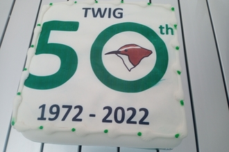 Cake celebrating 50 years of Treswell Bird Ringing Group