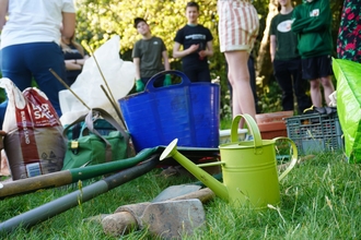 Gardening tools at Woodthorpe Meadow