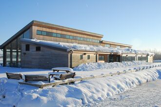 Idle Valley Visitor Centre in snow