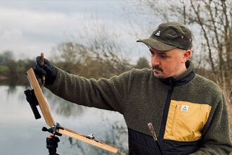 Martin Wright working on a painting outdoors