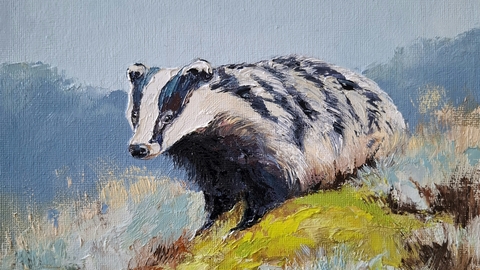 Painting of a badger