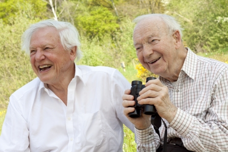 Sir  David Attenborough and Ted Smith 2012 cpt Tom Marshall