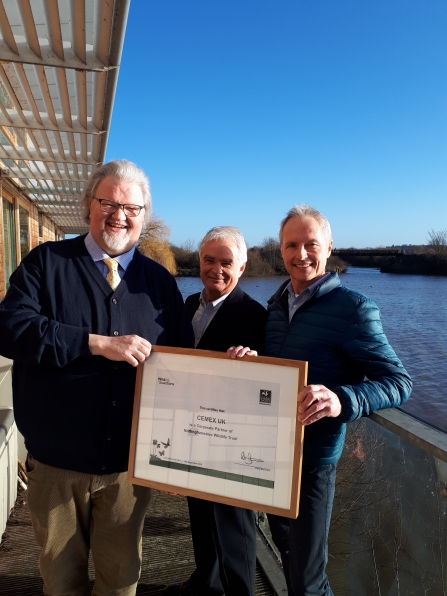 Rob Fittzsimons from Nottinghamshire Wildlife Trust with, Ian Southcott and Peter Smeaton from CEMEX