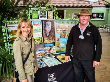 Naturalist/broadcaster Michaela Strachan meeting our Membership Recruiter, Martin.