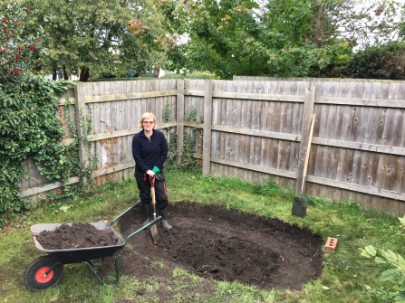 Cath's pond work in progress, digging