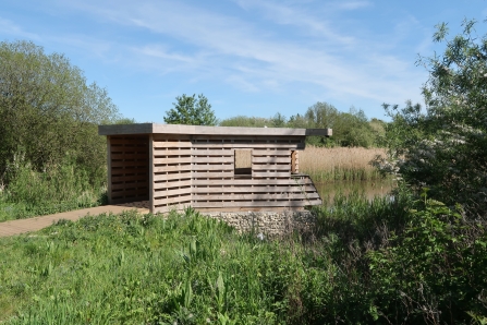 The skylarks sensory hide before the fire.