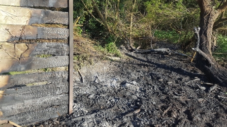 Attenborough Nature Reserve viewing screen fire damage 2020