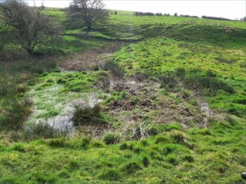 One of the new pond areas before work has been carried out