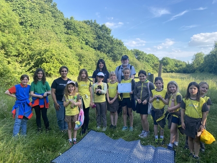 2nd Lady Bay Brownies on a fundraising thank you nature tour at Wilwell Farm Cutting