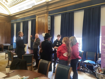 Environmental activists meeting in the Council Hall in Nottingham