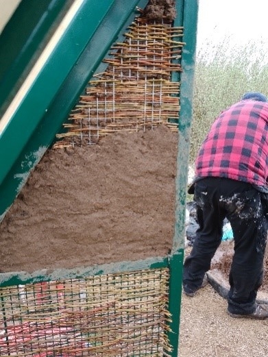 Wattle and Daub on an anglo-saxon style bird hide