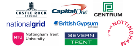 Castle Rock, Capital One, Centrum, National Grid, British Gypsum, Nottingham Trent University, Severn Trent, It's In Nottingham