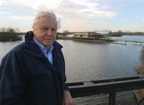 David Attenborough opening Attenborough Nature Centre in 2005