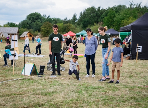 Keeping it Wild welly wanging family activity at Skylarks Festival 2018