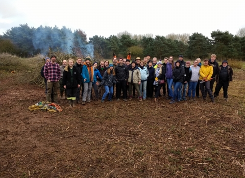 Nottinghamshire Wildlife Trust Staff with EMEC Ecology - conservation work